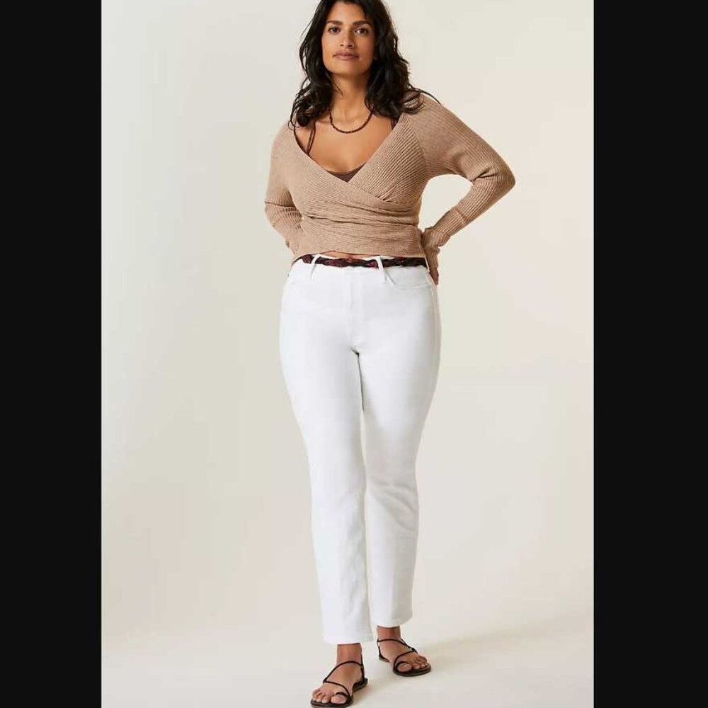 New women's 33 Mother x Anthropologie The Dazzler high-rise crop jeans in White